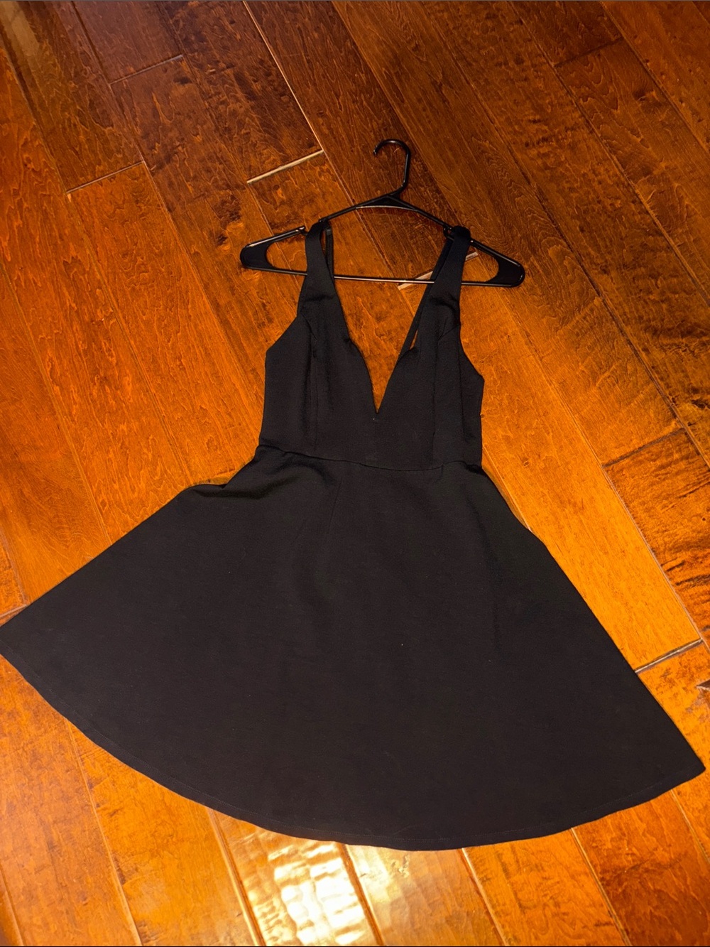 Lulu's Black Plunge V-Neck Mini Dress